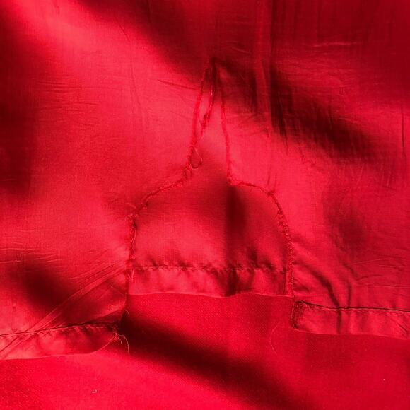 Vintage Principle Red Skirt Pleated Slit Back Knee Length with Belt Loops Sz 10 - Picture 6 of 7